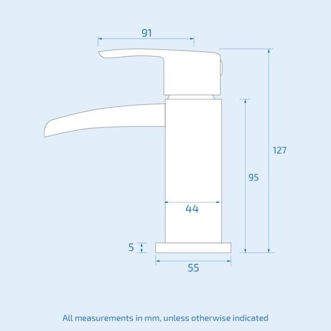 Chrome Cloakroom Waterfall Basin Mono Mixer Tap Brass with Waste - Image 7