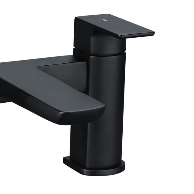 Astra Contemporary Bridge Deck Mounted Bath Filler Tap Matte Black - Image 5