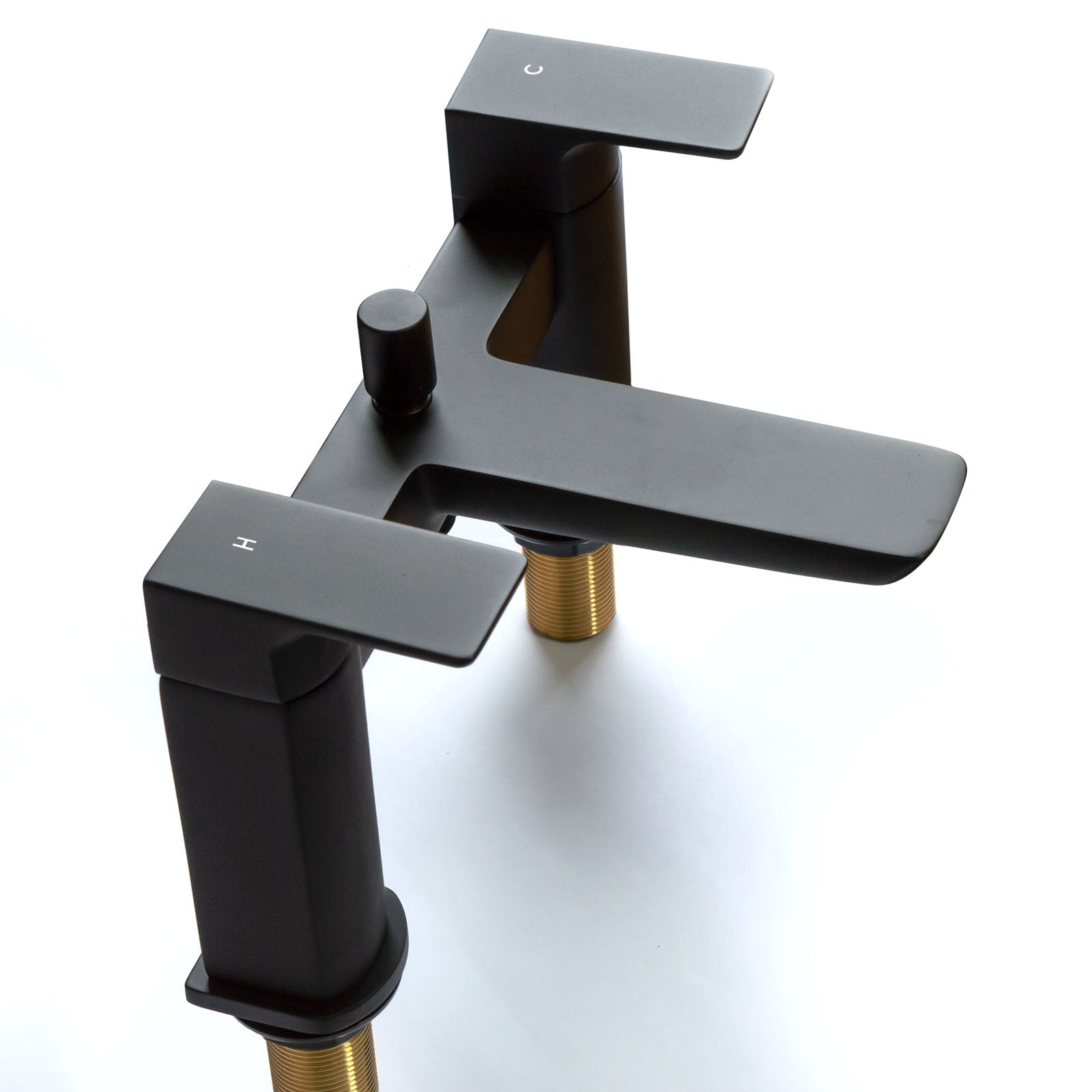 Astra Modern Matte Black Bath Shower Mixer Tap With Pencil Handset Kit - Image 5