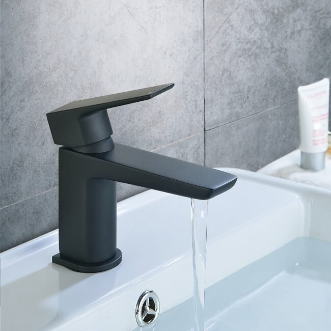 Astra Modern Matte Black Cloakroom Basin Single Lever Tap