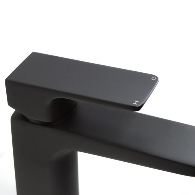 Astra Modern Matte Black Cloakroom Basin Single Lever Tap - Image 5
