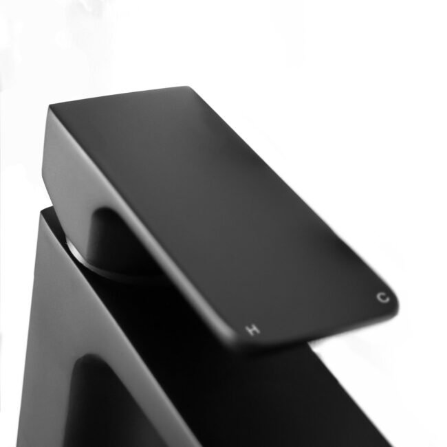 Astra Modern Matte Black Cloakroom Basin Single Lever Tap - Image 6