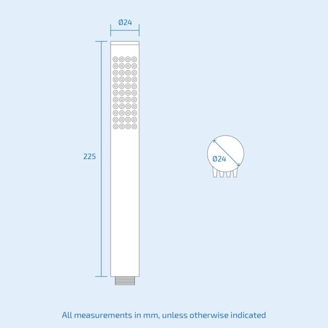 Brushed Brass Minimalist Pencil Handheld Shower Head Handset - Image 4