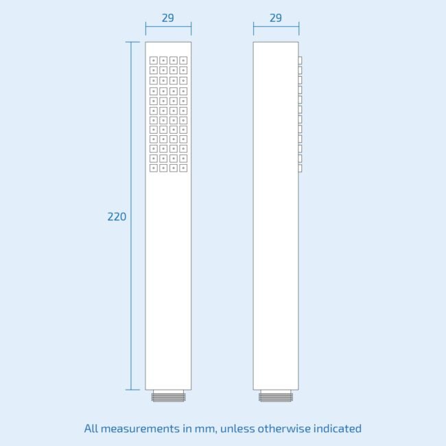 Modern Chrome Rectangular Handheld Shower Head. Shower Hose and Wall Mount Holder - Image 3