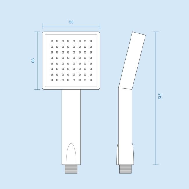 Single Mode ABS Square Faceplate Handset Chrome - Image 3