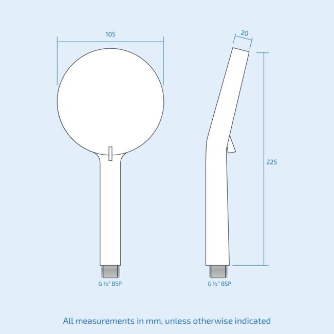 Round 3 Mode Shower Handset Chrome - Image 2