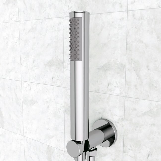 Flora 3 Dial 3 Way Round Set - Shower Head. Handset And Bath Filler Spout - Image 7