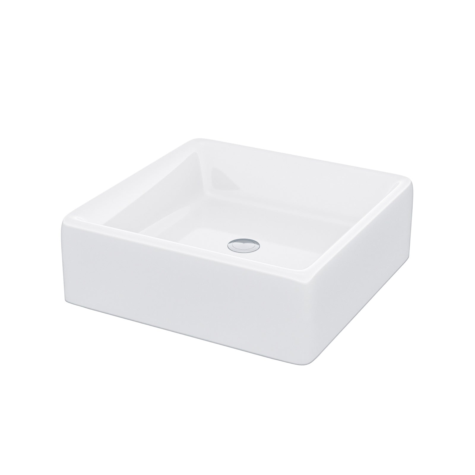 Leven 385 X 385mm Cloakroom Square Stand Alone Counter Top Basin Sink - Image 4