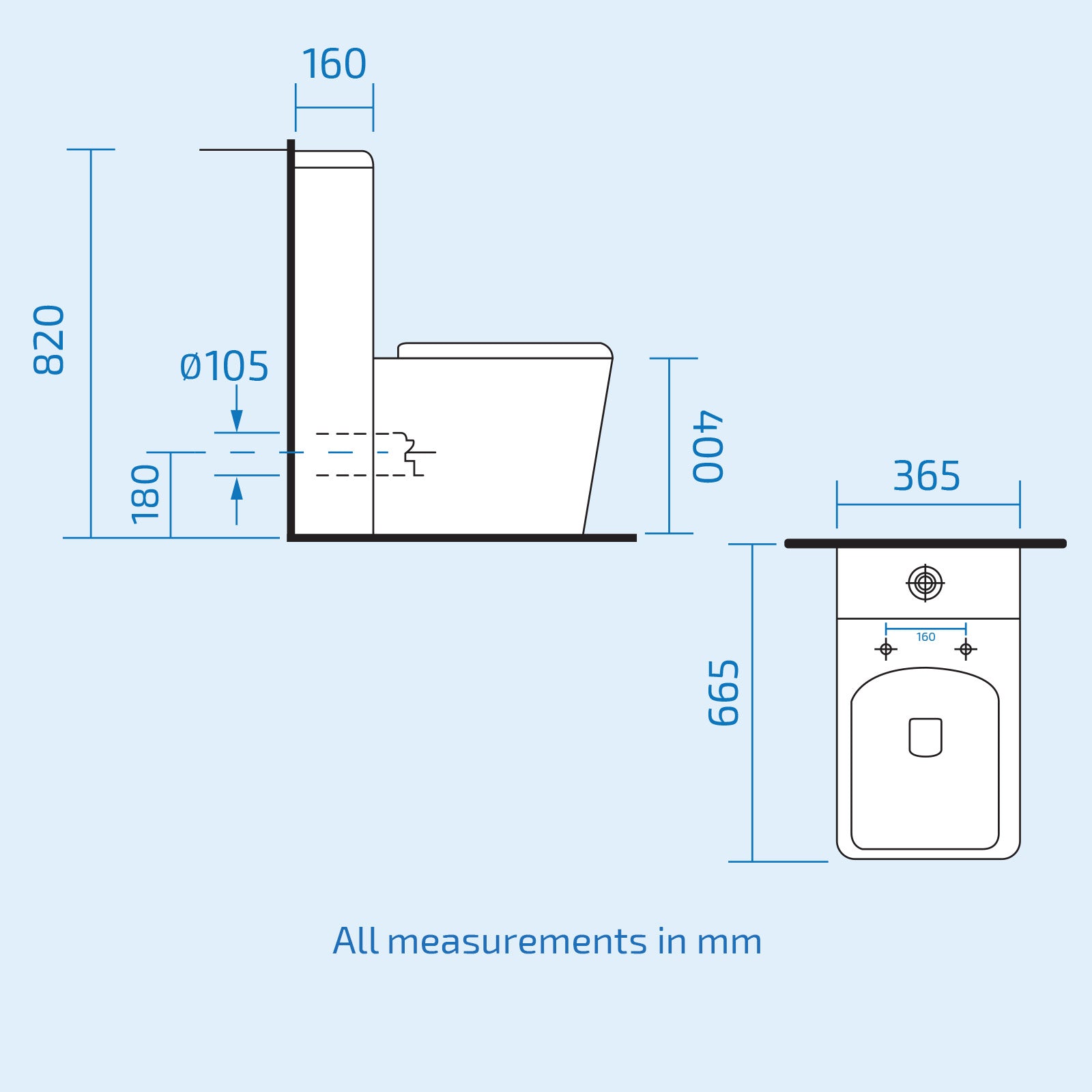 Square Shower Enclosure Suite. Bi-Fold Shower enclosure. Tray. Waste. Close Coupled Toilet - Image 6