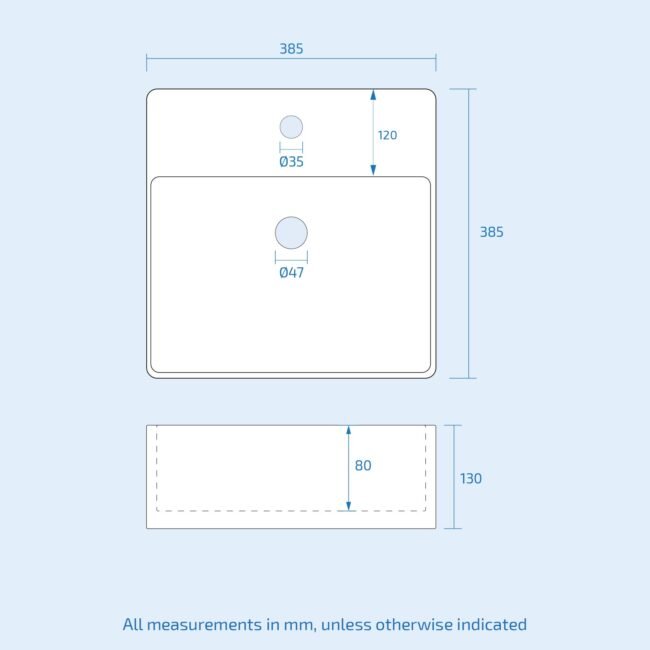 Merton 600mm White Freestanding 2 Drawers Vanity & Worktop With Square Basin - Image 6