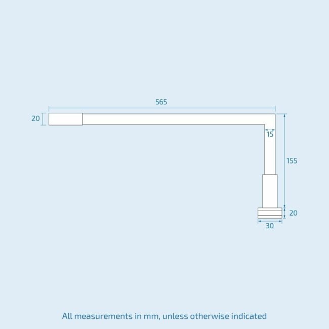 Shower Screen Support Bar Panel Fixed Glass To Wall Wet Room Enclosure 565 mm - Image 3