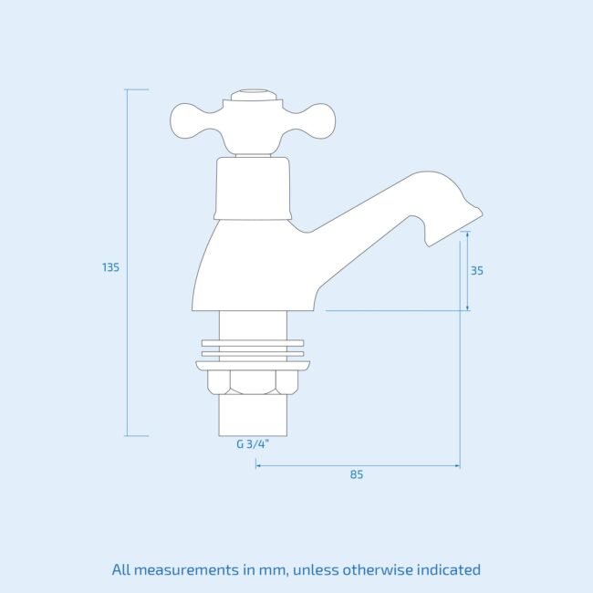 Stafford Victorian Traditional Hot And Cold Twin Bath Taps - Image 3