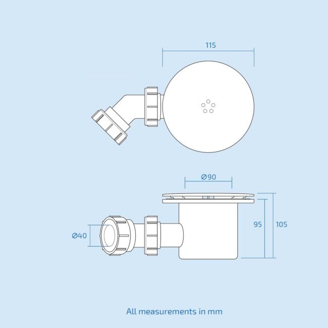 1000 x 760 Shower Tray White Low Profile Rectangle for Shower Enclosure - Image 6