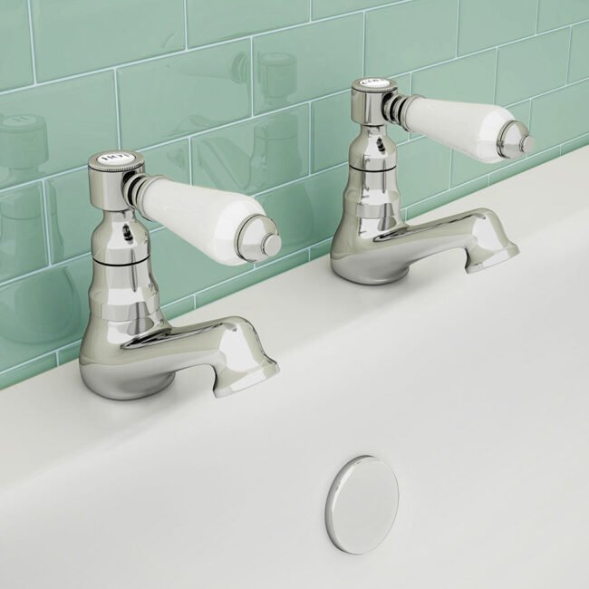 Imperior Traditional Set Of Bathroom Basin Hot & Cold Taps And Bath Filler Taps - Image 3