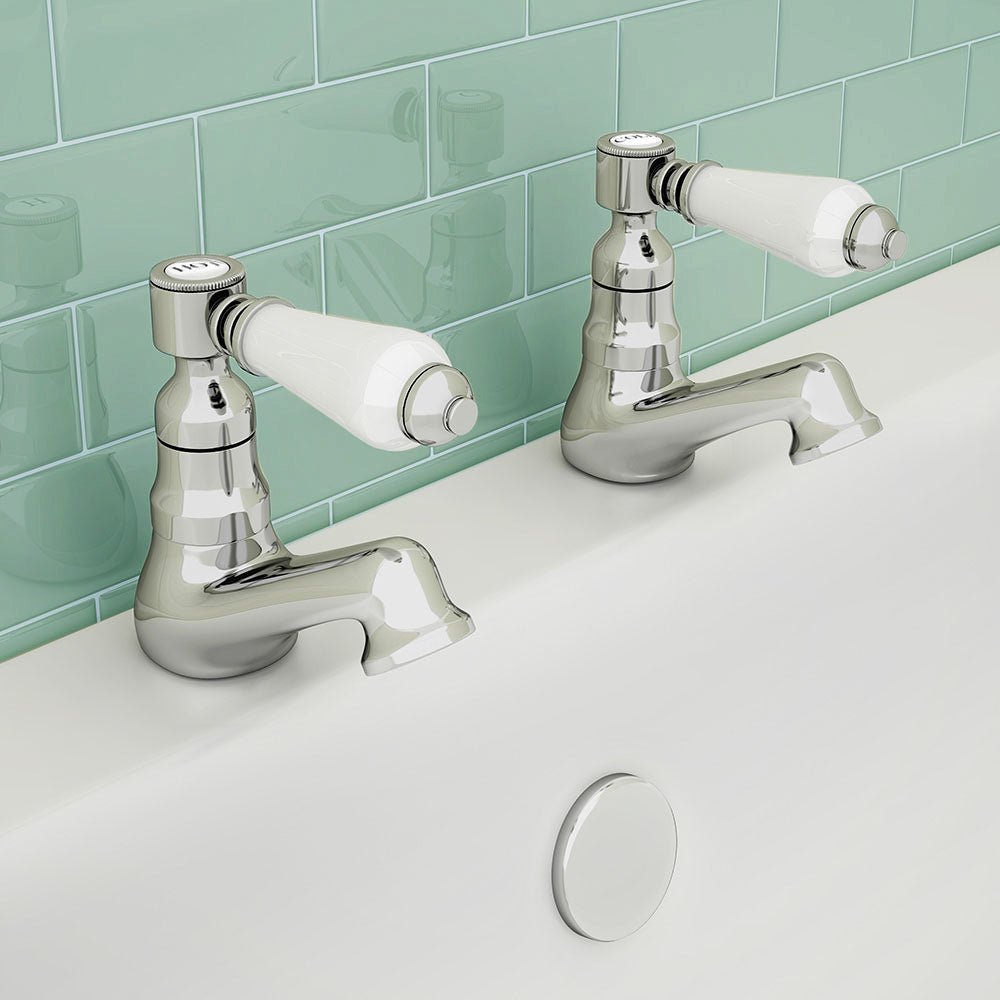 Traditional Imperior Style Chrome Single Pair Of Hot And Cold Bath Taps
