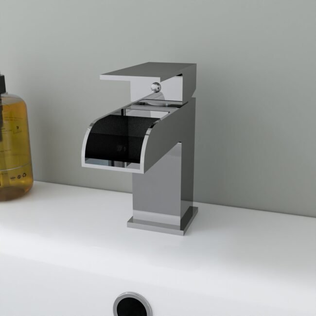 Nanuya L-Shaped RH Bath Front Panel White Basin Vanity Toilet Tap & Shower Set - Image 9