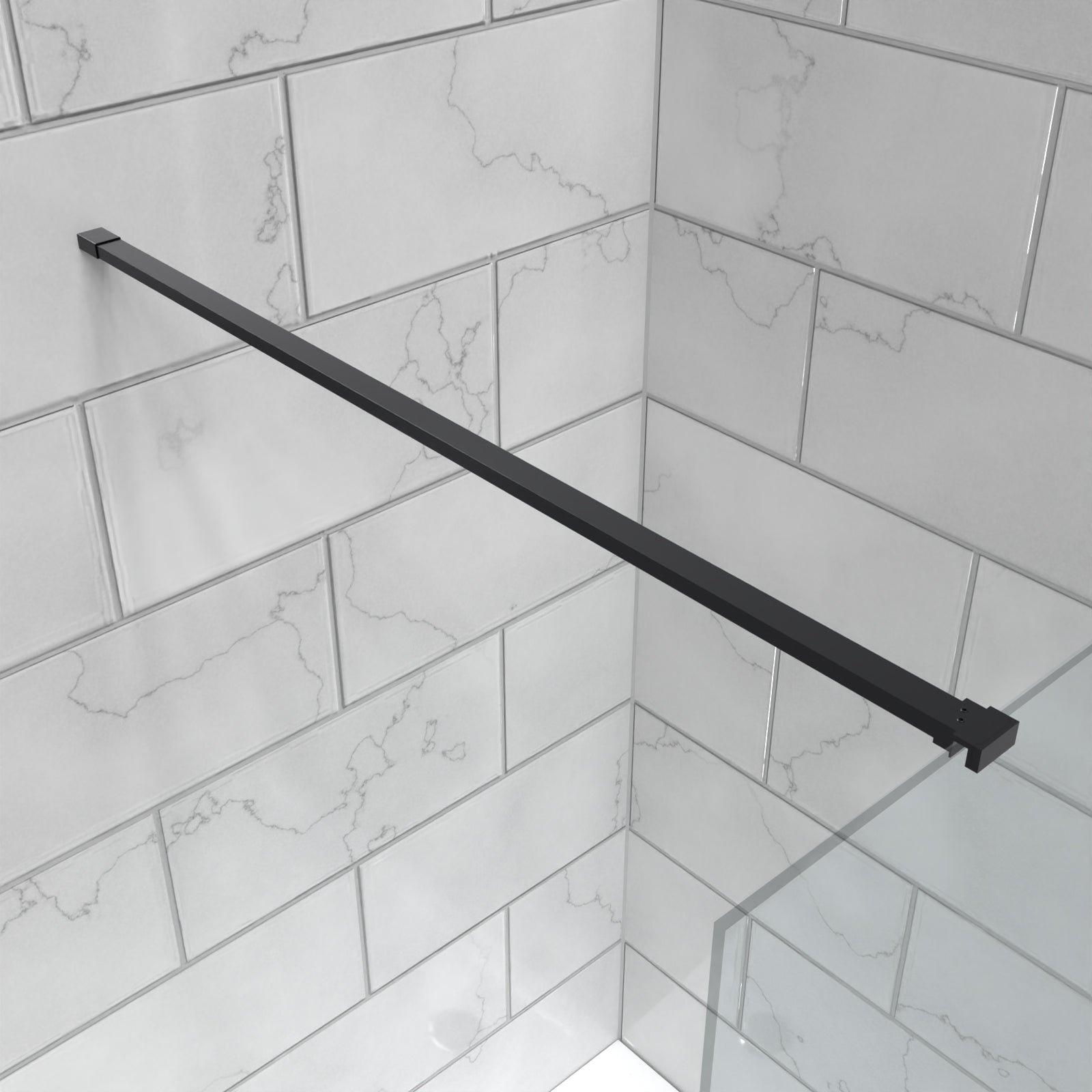 Ditton Wetroom Glass 1100mm Wall Support Arm Matt Black