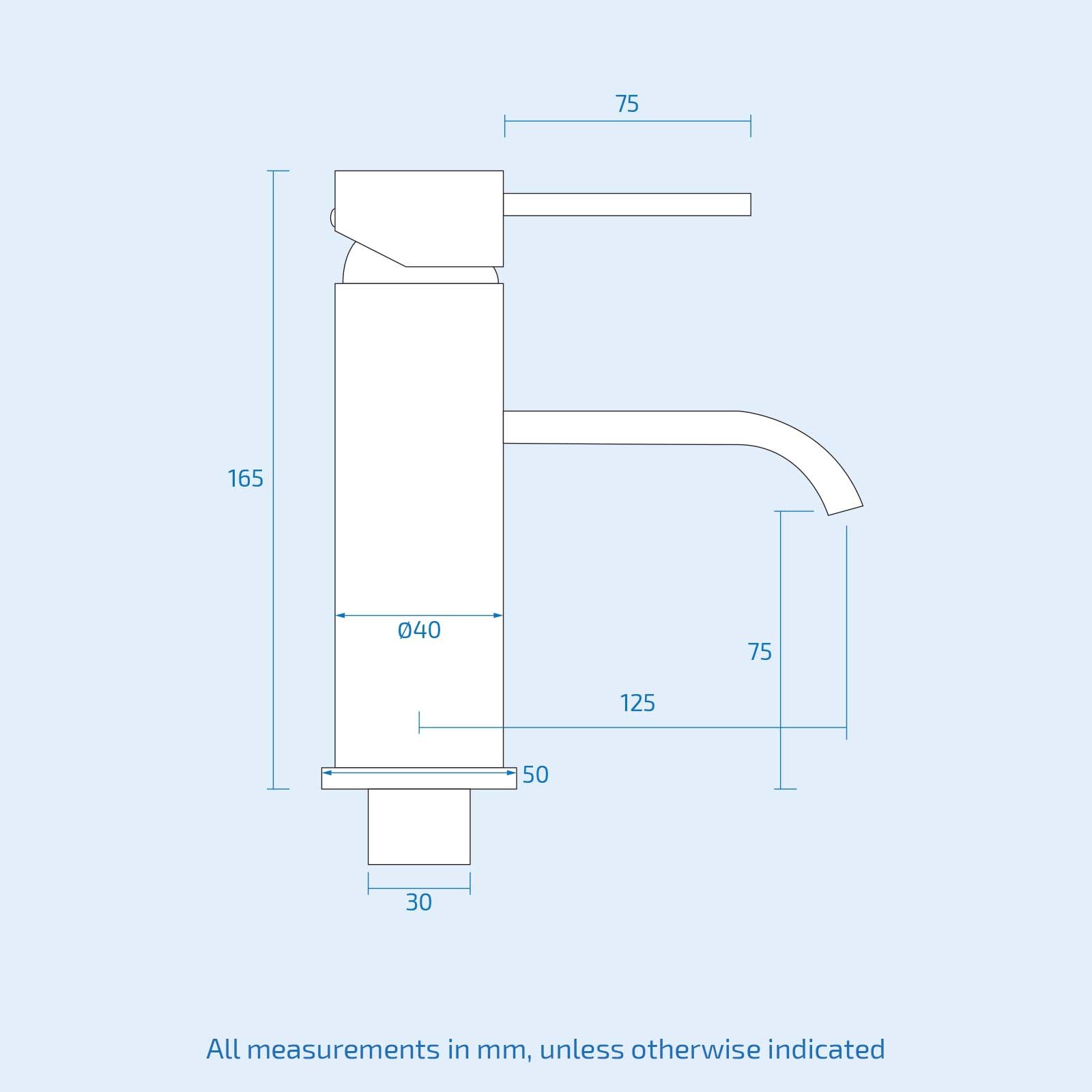 Alice Deck Mounted Chrome Round Single Lever Bathroom Basin Mono Mixer Tap - Image 7