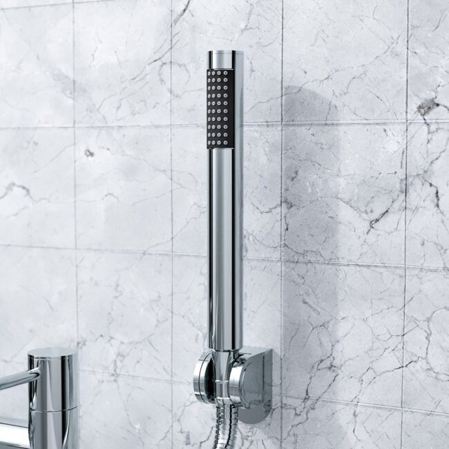 Kyic Modern Bridge Deck Mounted Bath Filler Shower Mixer Tap With Handheld Kit - Image 5