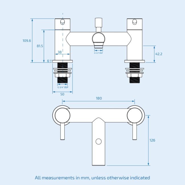 Kyic Modern Bridge Deck Mounted Bath Filler Shower Mixer Tap With Handheld Kit - Image 8