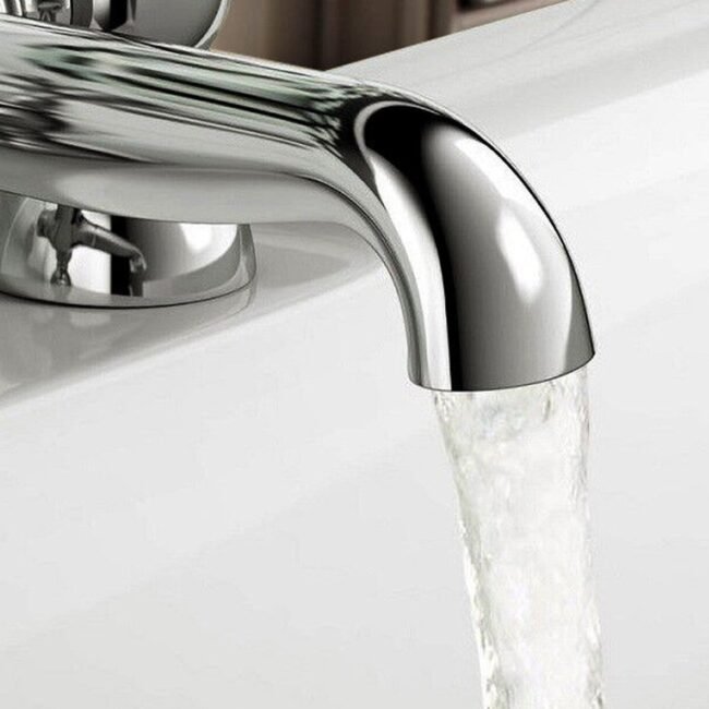 Phillip Bathroom Traditional Chrome Solid Brass Bath Filler Cross Mixer Tap - Image 2