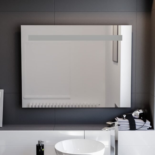 Lawerence Bar LED 800mm x 600mm Straight Corner Bathroom Mirror - Image 3
