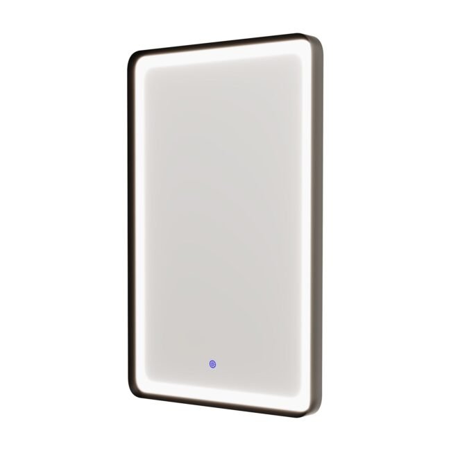 Herley Touch Sensor Bathroom LED Mirror Demister 500x700mm Matte Black - Image 3