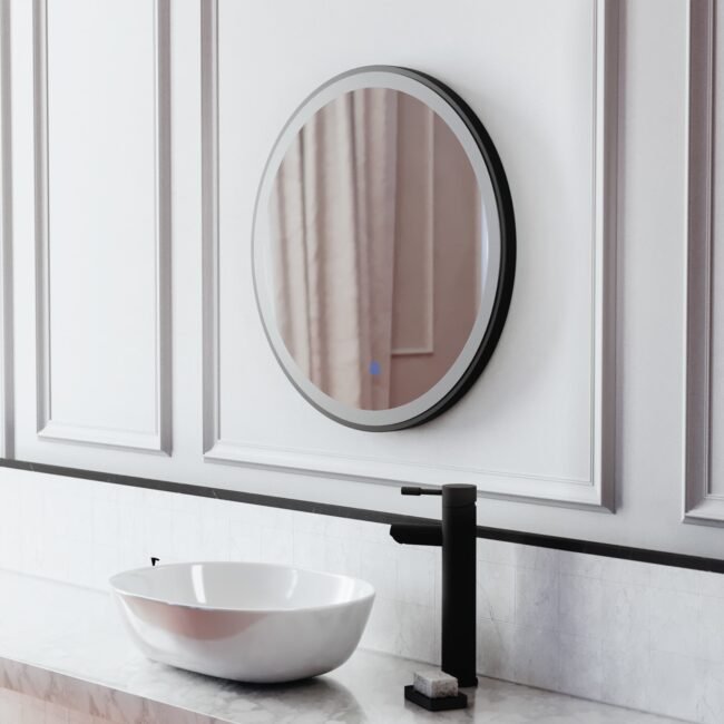 Kilsby Bathroom LED Mirror Demister Touch Sensor Lights Anti-fog Matte Black - Image 4