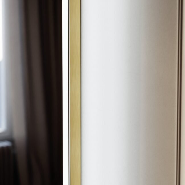Herley Bathroom LED Mirror Demister Touch Sensor 500 x 700mm Brushed Brass - Image 6