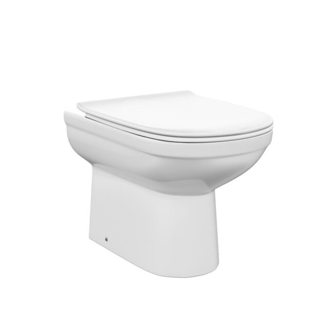 Ellen Suite. Bath. BTW Toilet. 550mm Basin Flat Pack Vanity Unit & WC Unit 3 Piece Bathroom Suite White - Image 12