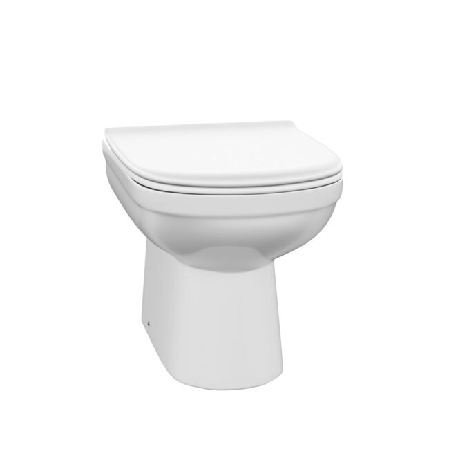 Ellen Suite. Bath. BTW Toilet. 550mm Basin Flat Pack Vanity Unit & WC Unit 3 Piece Bathroom Suite White - Image 10
