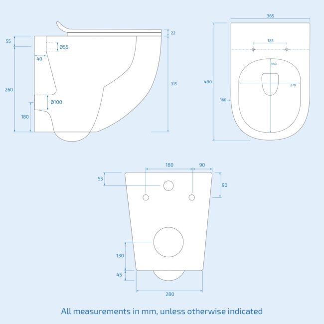 White Round Curve WH Toilet Concealed Frame & Round Button Flush Plate - Image 9