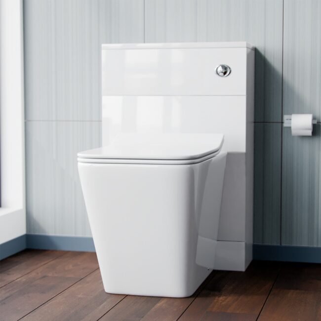 Modern D Shape Back To Wall WC Toilet And Concealed Cistern Tank - Image 4