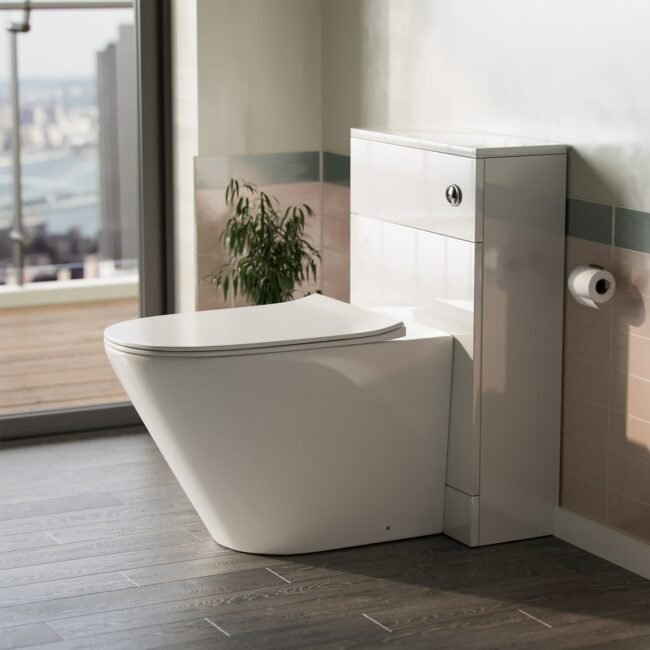 Ellis Back To Wall WC Toilet with Concealed Cistern Bathroom Unit - Image 5