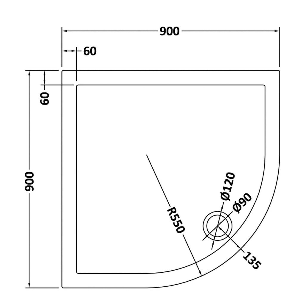 Slim Quadrant Stone Resin White Shower Tray - Image 5