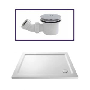 Low Profile 1200 x 800 Shower Tray Rectangle Walkin and Free Fast Flow Waste