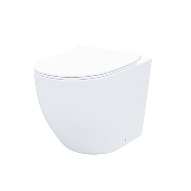 Bretford White 2 in 1 Compact Basin & Back to Wall Round Toilet Space Save Set - Image 6