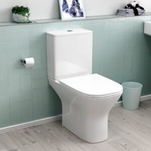 Modern Square Close Coupled Toilet With Seat & Cistern