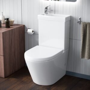 Pilton 2 in 1 Close Coupled Pan. Cistern. Seat & Ozone Waterfall Tap