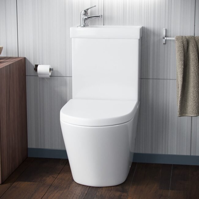 Pilton 2 in 1 Close Coupled Pan. Cistern And Round PP Toilet Seat - Image 3