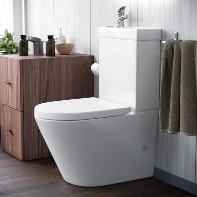 Pilton 2 in 1 Close Coupled Pan. Cistern And Round PP Toilet Seat - Image 4