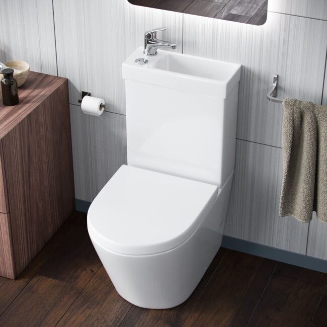 Pilton 2 in 1 Close Coupled Pan. Cistern And Round PP Toilet Seat - Image 5