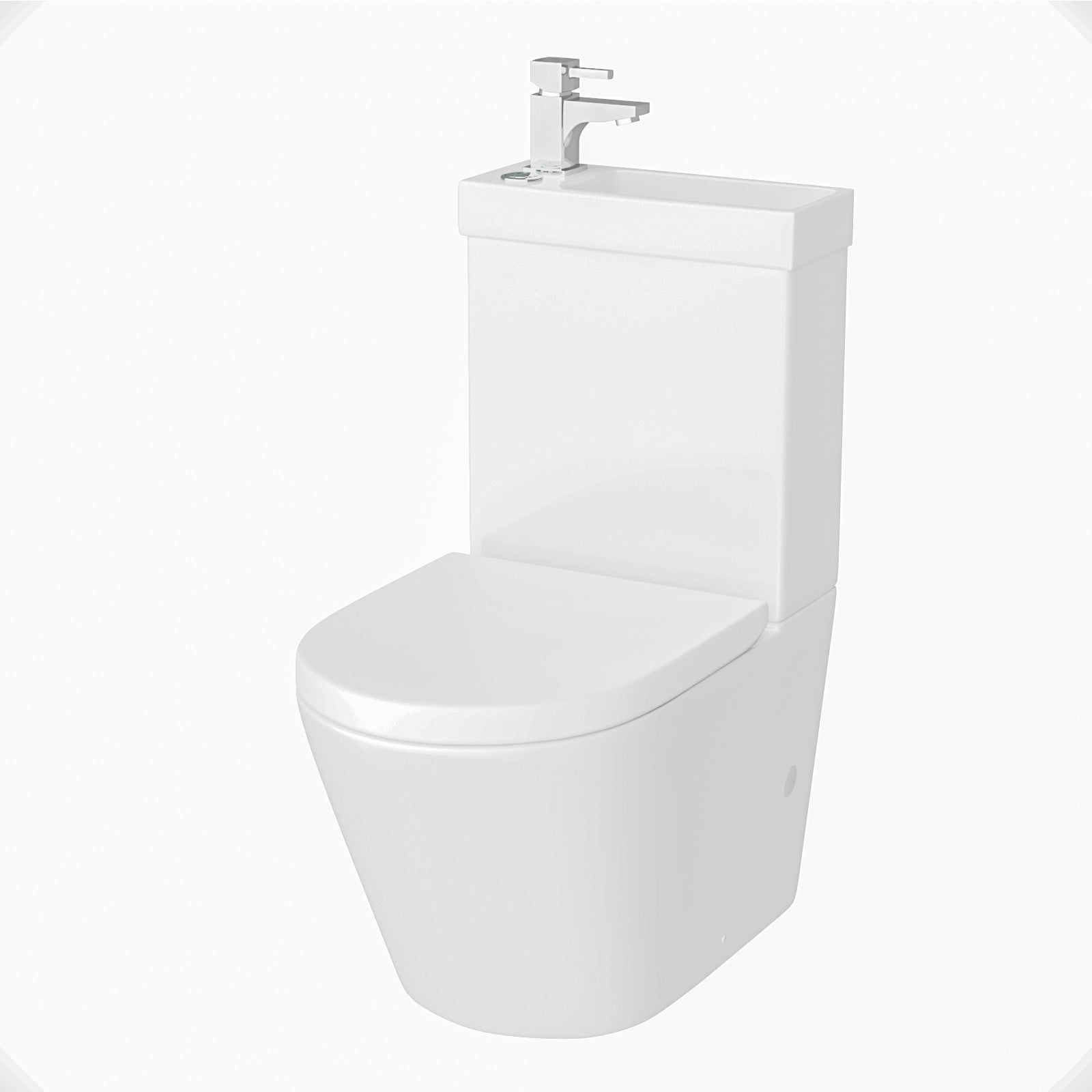 Pilton 2 in 1 Close Coupled Pan. Cistern. Seat & Boston Basin Mono Mixer Tap - Image 8