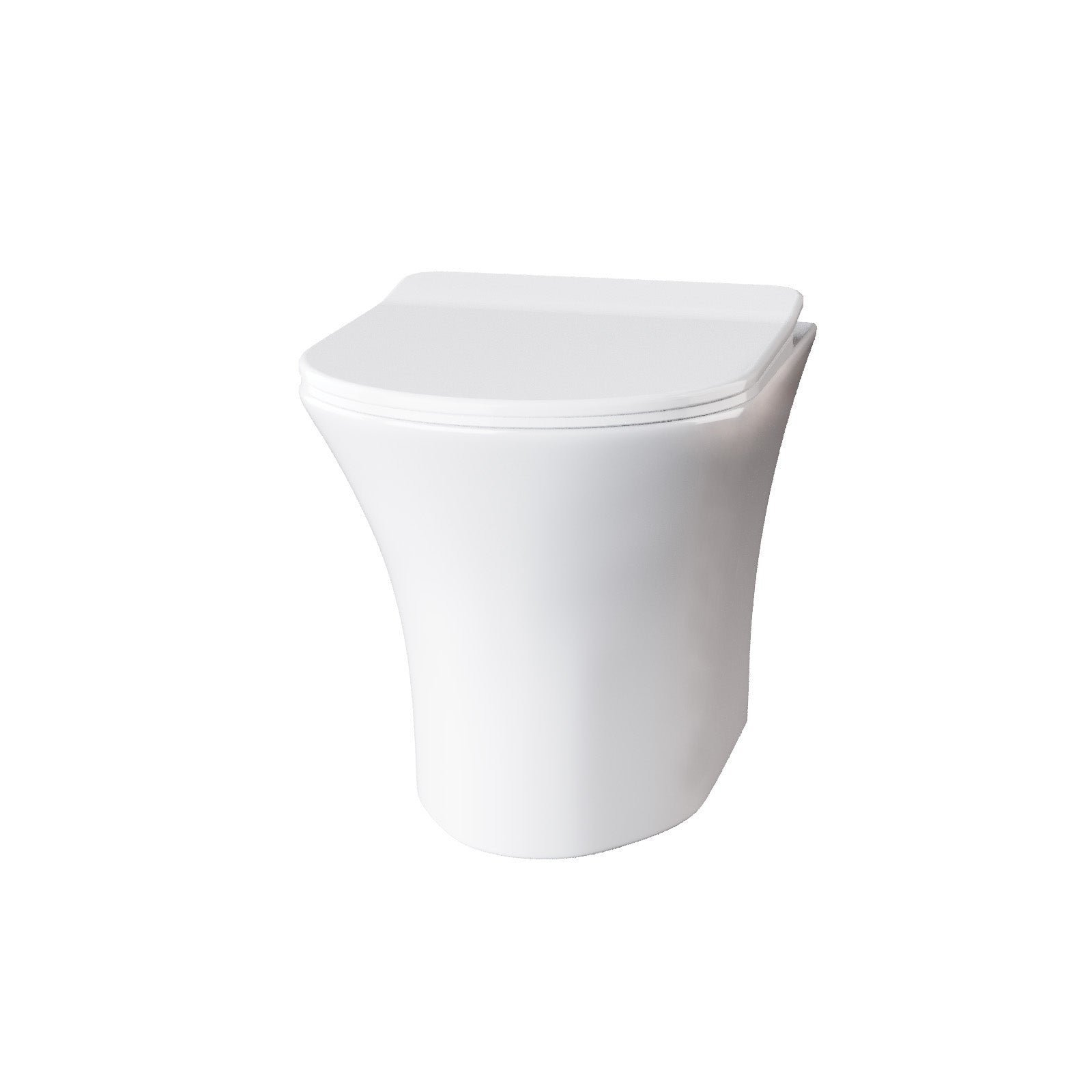 Kelston Modern Bathroom Rimless Back to Wall Toilet with Soft Close Seat White - Image 6