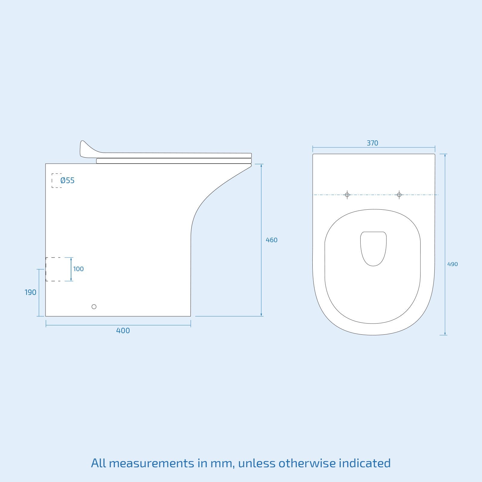 Kelston Modern Bathroom Rimless Back to Wall Toilet with Soft Close Seat White - Image 7