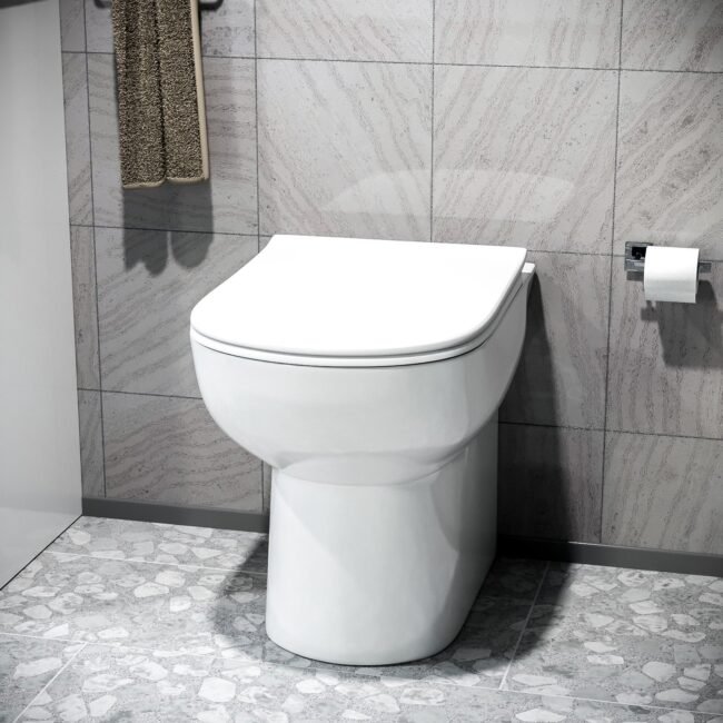 Rowney Modern Rimless Comfort Height BTW Toilet and Soft Close Seat White - Image 2