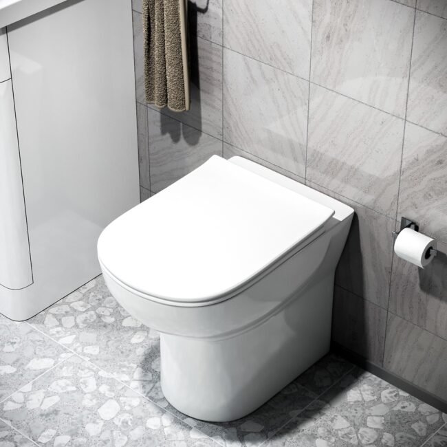 Rowney Modern Rimless Comfort Height BTW Toilet and Soft Close Seat White - Image 4