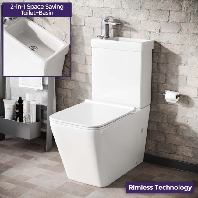 Nova 2 in 1 Combo Toilet and Basin Space Saver Unit - Image 2
