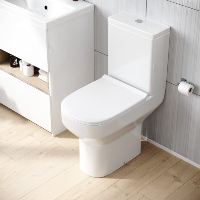 Modern Comfort Height Close Coupled Toilet Cistern & Soft Close Seat - Image 3