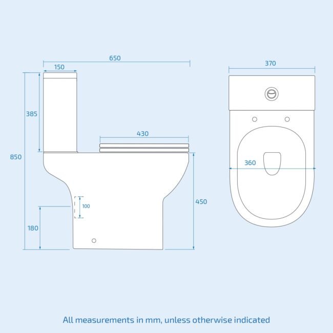 Modern Comfort Height Close Coupled Toilet Cistern & Soft Close Seat - Image 6